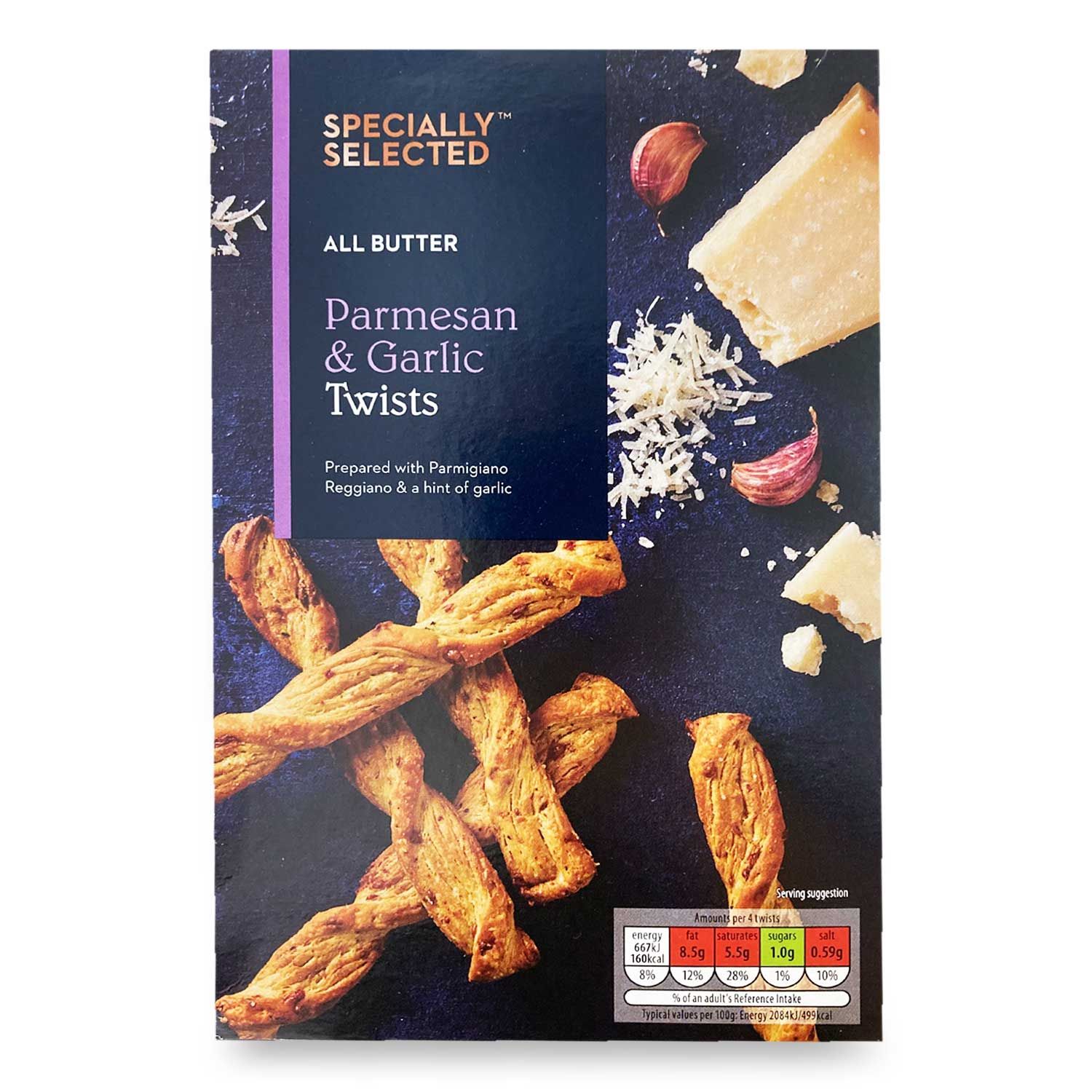 Parmesan & Garlic Twists 125g Specially Selected